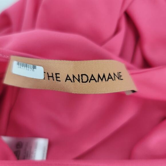 The Andamane Pink Asymmetrical Neck Irvin’s Draped Dress EUR Size 40 (US 2-4) - Picture 4 of 9